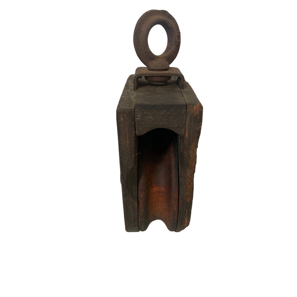 Vintage Antique Barn Pulley Iron and Wooden Large Barn Pulley, Rustic Decor